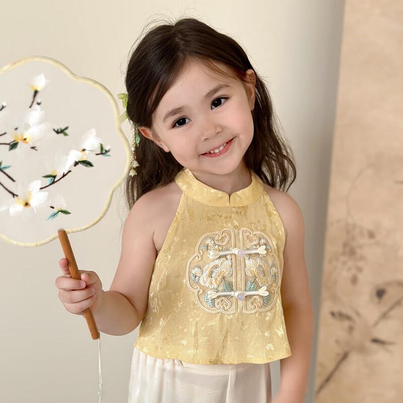 LUSON Летнее кружевное цветочное платье для девочек в новом китайском стиле 100