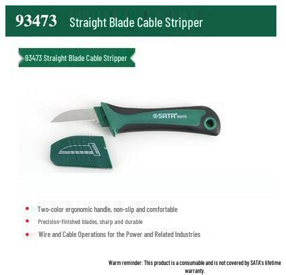 SATA 93473/93474 Electrician s Cable Stripper & Knife Set with Curved and Straight Blades