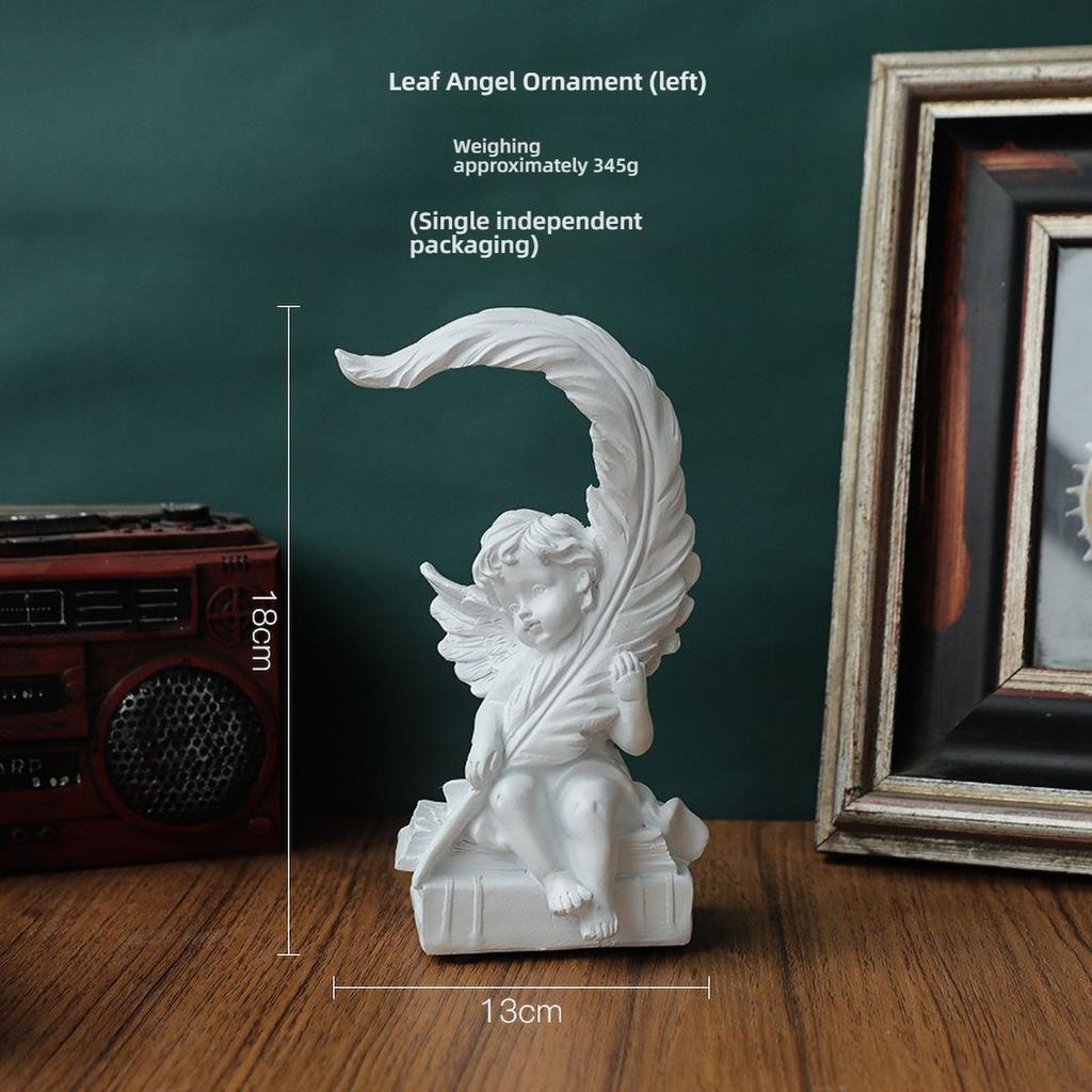 Nordic Roman Column Decor with Angel Wings - Resin Photography Props for Wedding, Vintage Shelf Ornament Minimalist Sculpture