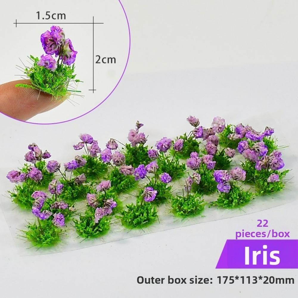 22pcs/set Multicolors DIY Miniature Garden Decor Plastic Landscape Wargame Grass Tufts