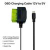 OBD2 To Type-C Car Charger Cable Power Adapter for Dash Cam Dashcam 12V To 5V Step Down Cable with Low Voltage Protection