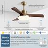 Household Retro Ceiling Fan Lamp Living Room Dining Room 3-color Dimming Pendant Light Fan 6-Speed Adjustable Lighting Fan