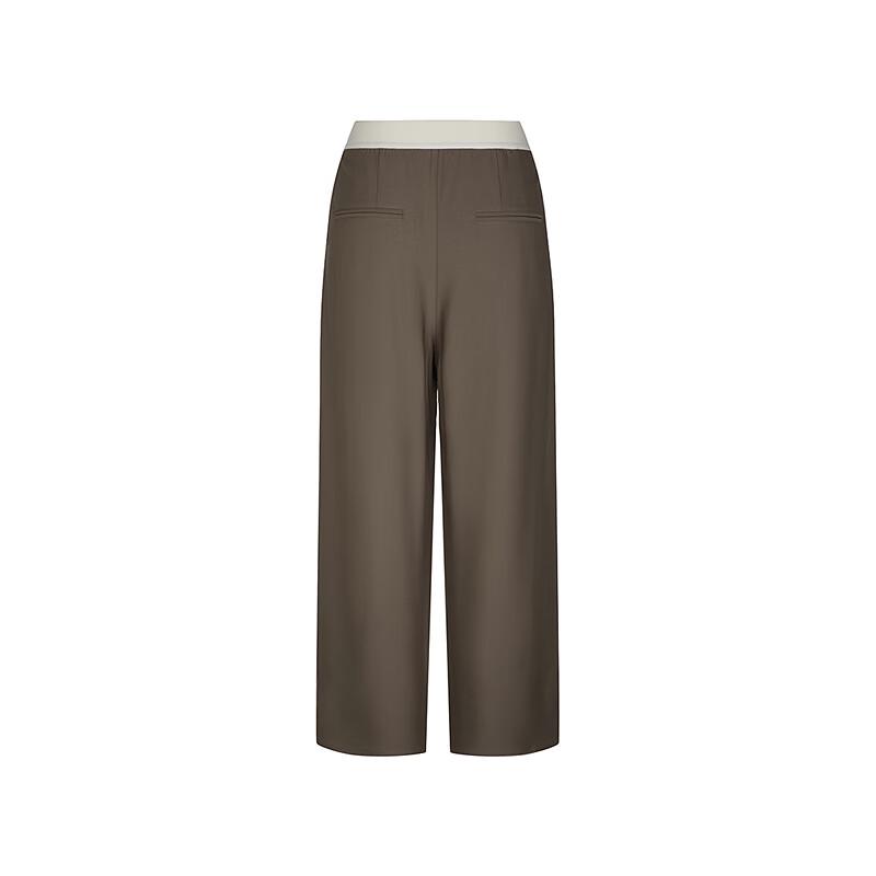 LESS 2025 Summer Men's Casual Straight Wool Cropped Trousers
