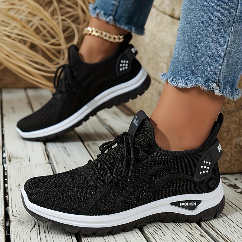 Women's Breathable Mesh Sports Shoes - Lightweight Low Cut Running Shoes with Cushioning Support, Comfortable All Season, Casual and Wearable