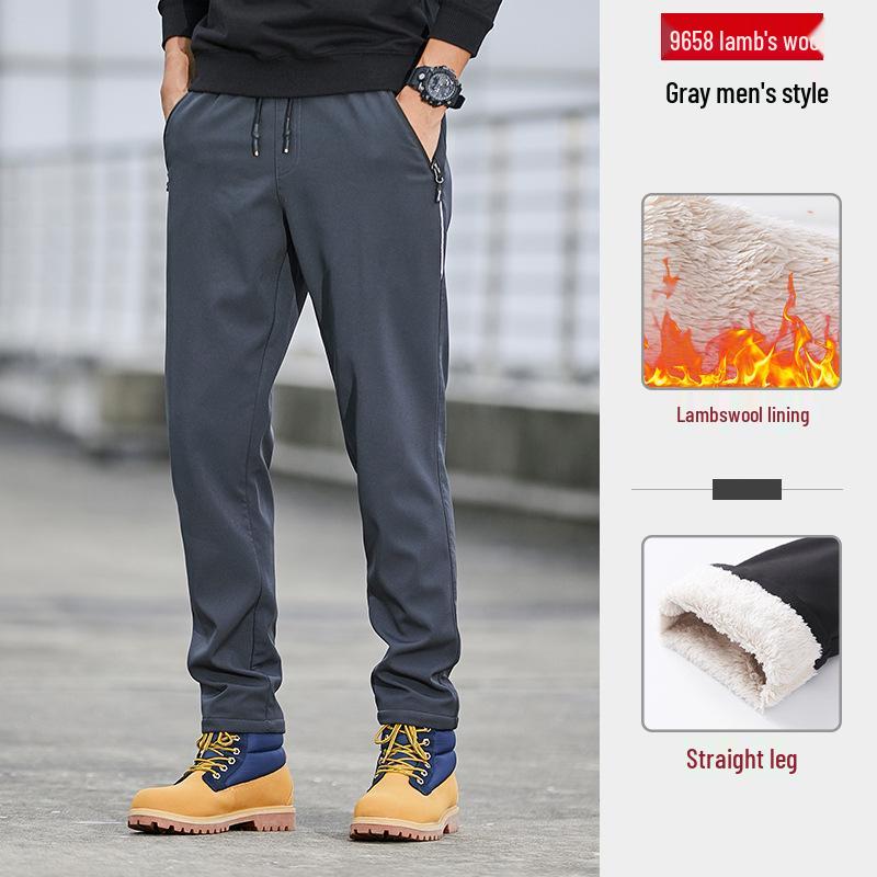 

Мужские зимние ветрозащитные брюки на флисовой подкладке: Толстая овечья шерсть для походов и кемпинга 3XL серый