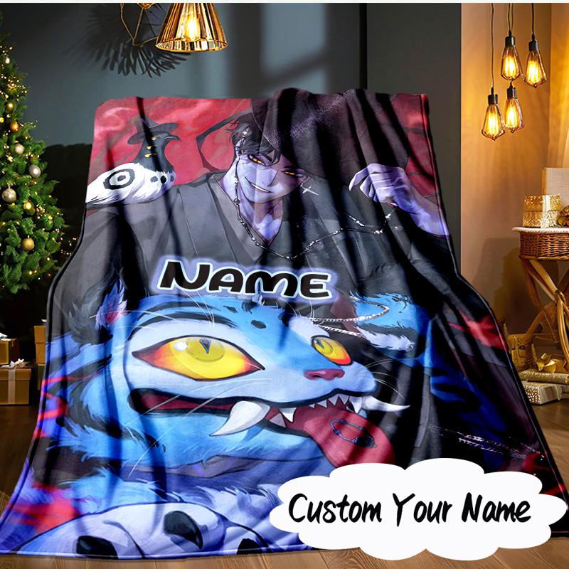 Custom Name K-Pop Tiger's Spirit Blanket Ideal Bedding Blanket Perfect for Travel, Camping, Living Rooms, Offices, Sofas, Fan Christmas Gift