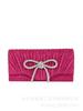 Crystal Bow Evening Clutch - Stylish, Versatile and Durable Ruffled Mini Clutch for Valentine's Day Parties and Formal Events
