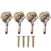 4set Curtain Hooks Holdbacks Decorative Bronze Rose Wall Hangers Retro Tiebacks for Drapes Bedroom Bathroom Accessories