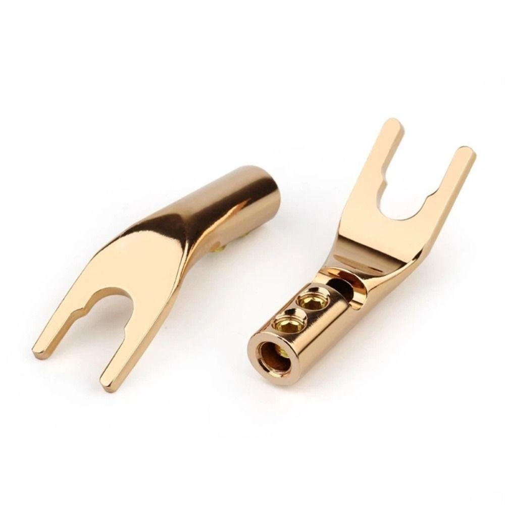 Plug Spade Adapter Audio Amplifier Adapter Y Type Binding Post U/Y Fork Spade Male Hifi Banana Plug
