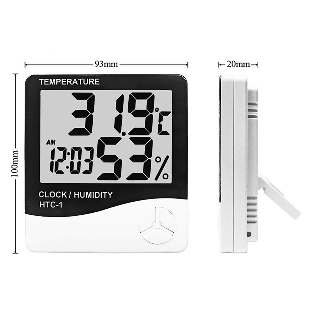LCD Digital Temperature Humidity Meter HTC-1 HTC-2 Home Indoor Outdoor Hygrometer Thermometer Weather Station with Clock