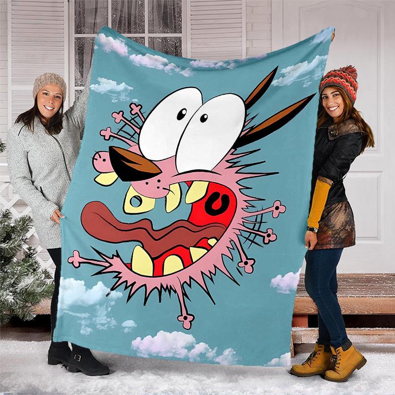 Courage the Cowardly Dog2 printed throw blanket—lightweight,soft,warm;versatile blanket for all seasons—perfect as &air-conditioning throw,nap blanket