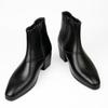 Stivali in Pelle Stile Britannico da Uomo Moda Chelsea Boots Stivaletti alla Caviglia con Tacco Alto 6cm Stivali Eleganti da Lavoro Stivali Alti da Uomo