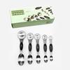 9-Piece Dual-End Stainless Steel Magnetic Measuring Spoons with Gram Scale