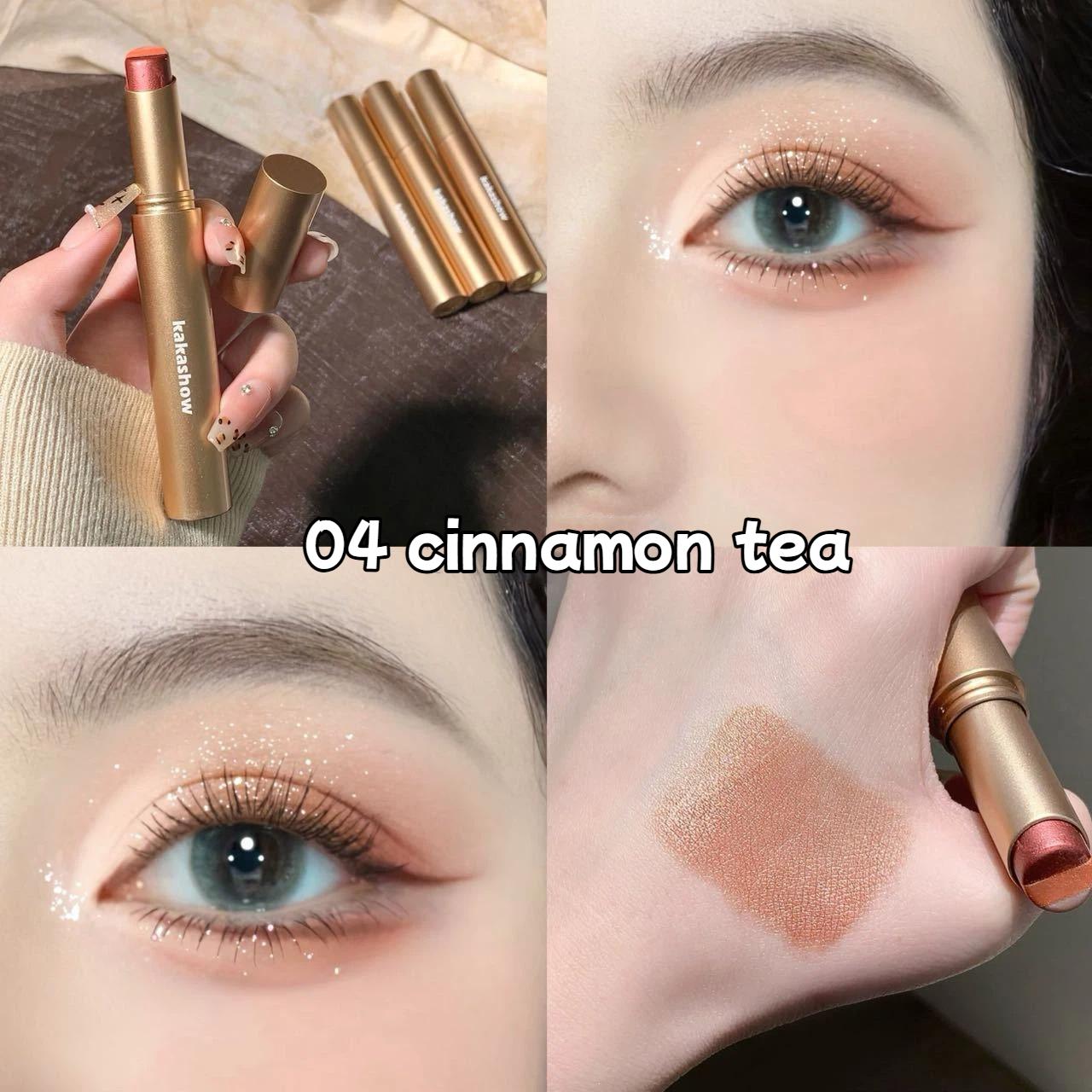 3 Kleuren Gradiënt Oogschaduw Stick Sprankelende Parel Crème Stick Langdurige Oog Make-up Lui Makkelijk Mengbaar voor Dagelijkse Oogschaduw black