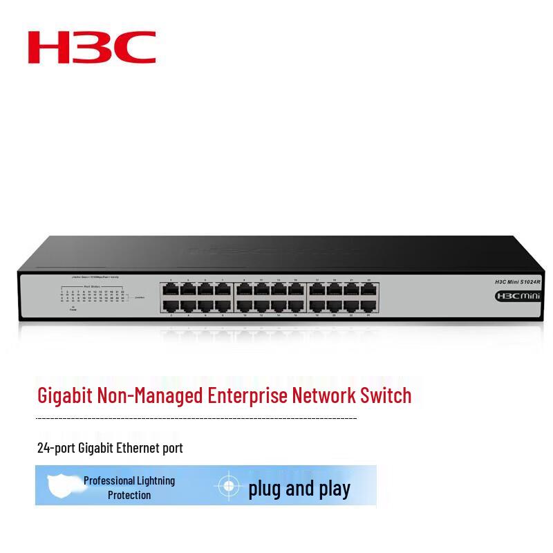 

H3C S1024R 24-Port 100Mbps Unmanaged Rackmount Network Switch