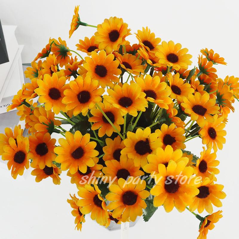 30Cm 24 Head Sunflower Simulation Bouquet Wedding Decoration Sunflower Fake Flower Arrangement Stage Set Room Banquet Decor