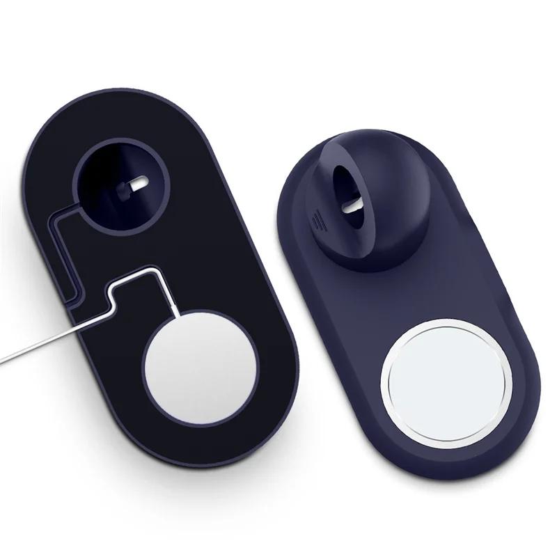 2in1 Charging Station Desktop Skin Silicone Charger Stand Holder Dock for Apple Watch 10 9 8 7 6 5 4 3 2 1 Ultra 2/SE iPhone 14