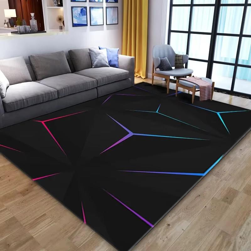 3D Vortex Illusion Teppich für Wohnzimmer Heimdekorationen Sofatisch Große Flächenteppiche Spielzimmer Rutschfeste Bodenmatte Alfombra
