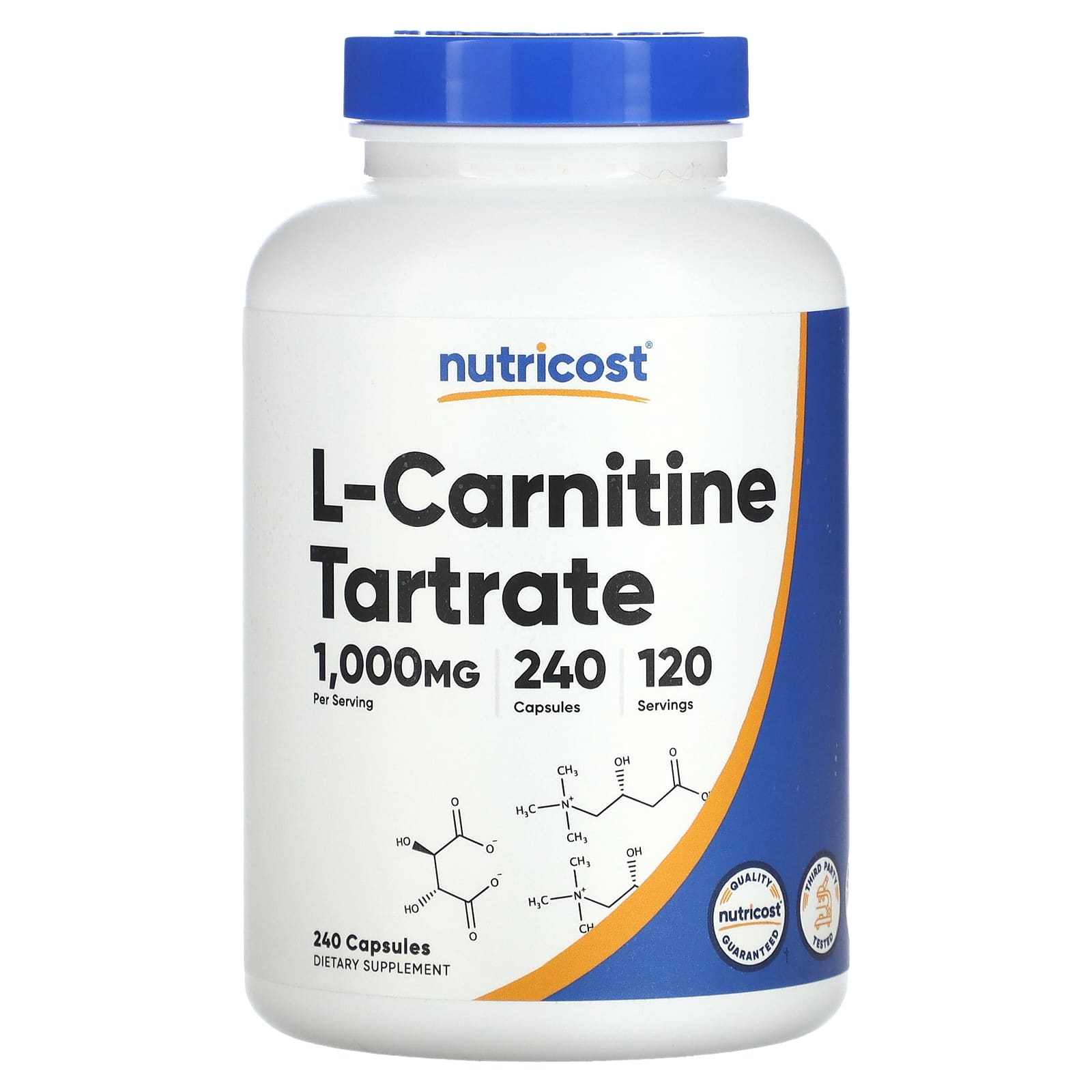 

Nutricost, l-carnitine tartrate, 1,000 mg, 240 capsules (500 mg per capsule)