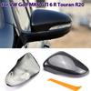 Black Carbon Fiber Side Mirror Cover for Volkswagen VW Touran MK6 Golf 6 GTI 09-19, Vehicle Trim Accessory