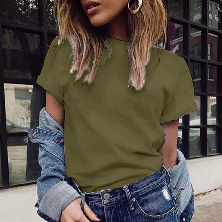 Plus Size Women Casual Short Sleeve Solid Color V Neck Blouse Fashion T Shirt Top Cornerstone