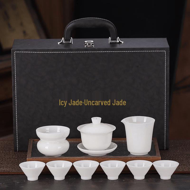 Ice Jade Porcelain Kung Fu Tea Set
