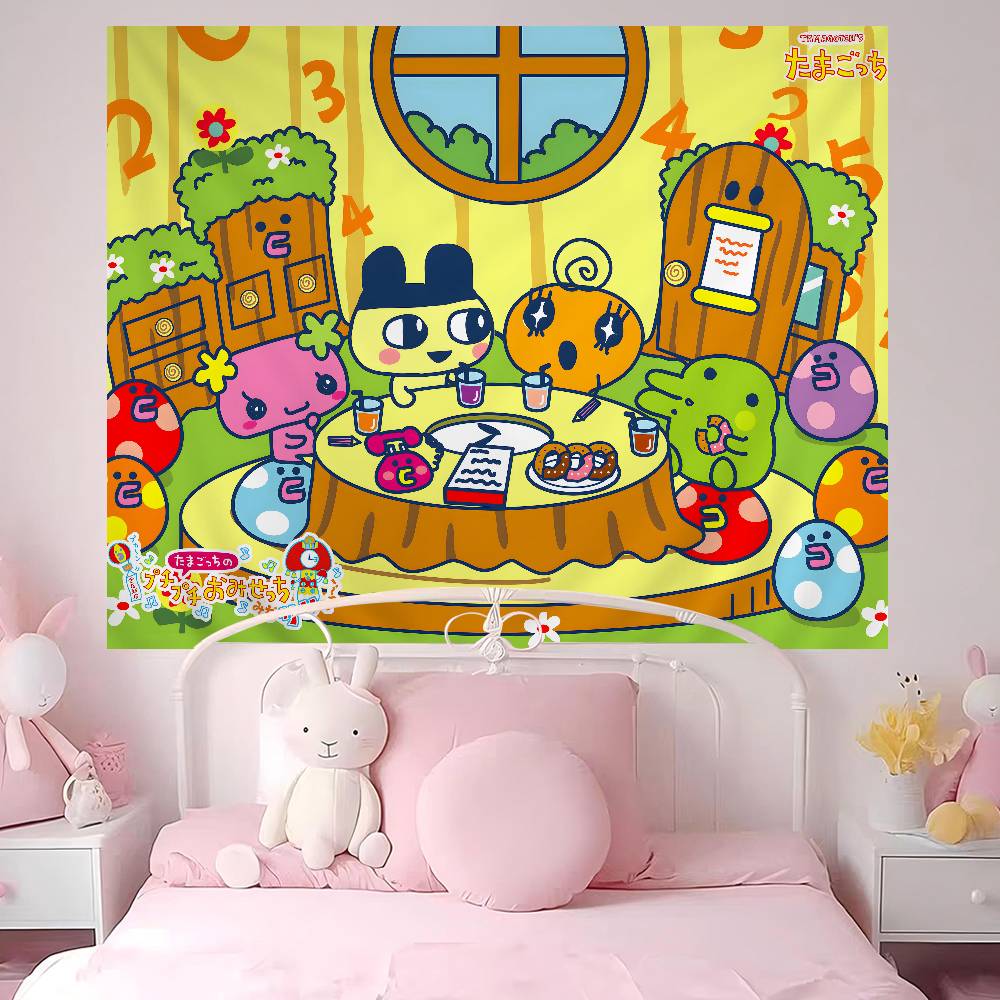 Classic TTamagotchi Cut Friend Game Hanging Bohemian Tapestry Hanging Tarot Hippie Wall Rugs Dorm Japanese Tapestry
