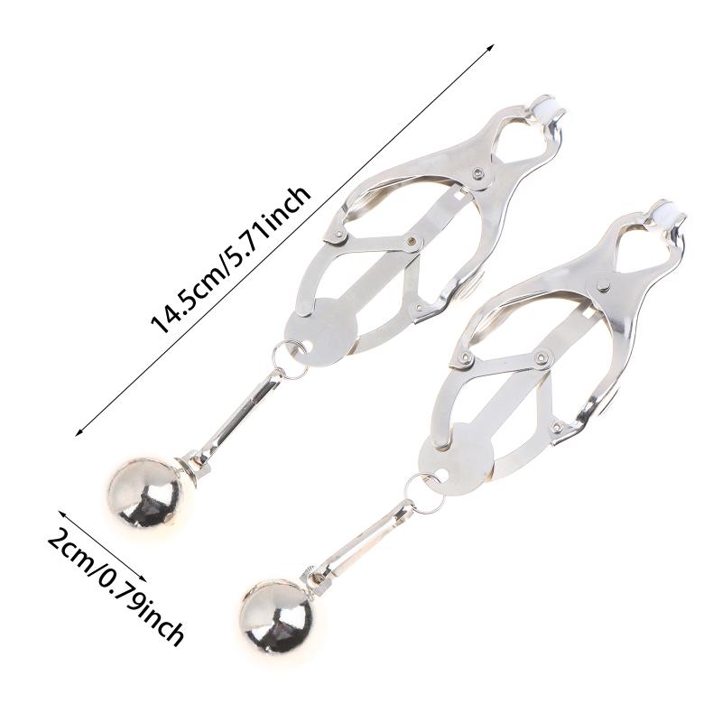 2Pcs Hanging Weight Heavy Nipple Clamps Grips Weighted Nipple Clip Silicone Tips,Sex Toys Games For Couples