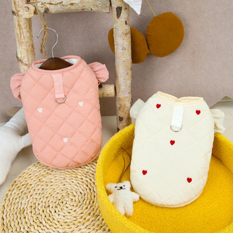 Dog Coat Winter Warm Love Flying Sleeve Dog Jacket Soft Thicken Puppy Clothes French Bulldog Chihuahua Bichon Teddy Clothing