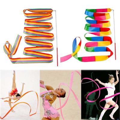 Child Gymnastic Ballet Art Twirling Rod Props Dance Stick 4M Gymnastics Ribbons Ballet Streamer