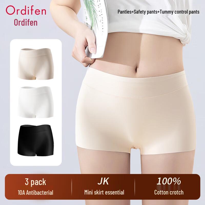 Oodifen Women's Ice Silk Seamless Safety Shorts