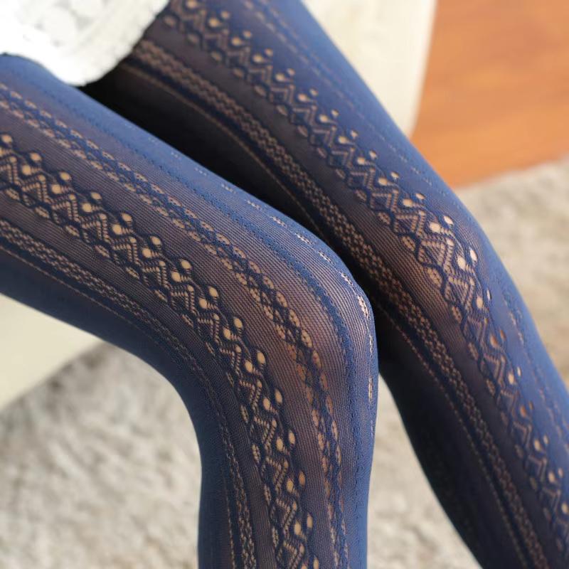 Women Lolita Tights Lace Stockings With Pattern Woman Hollow Out White Pantyhose Female Fishnet Stockings Tattoo Tights Autumn