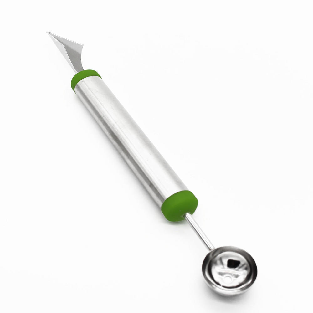 Paslanmaz Çelik Kavun Baller Meyve Oyma Bıçağı Çift Taraflı Kavun Kepçe Sebze Oyma Aracı