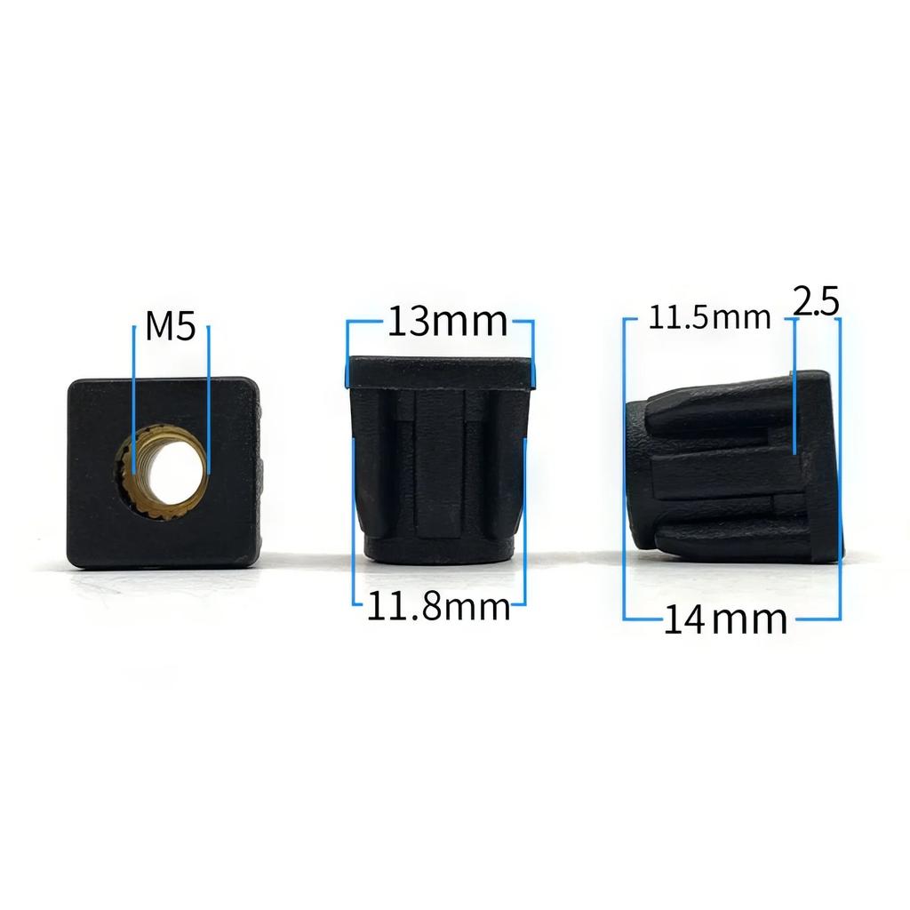 10 or 5pcs M5 M6 M8 Plastic Square Pipe Plugs with Nut Hole Blanking End Inserts Caps Pipe Cover Furniture Leg Feet Tube Plug