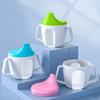 Baby Silicone Sippy Cup Leakproof Cartoon Straw Handle Wheat-Straw Drinking Bottle for Kids Infant Children Drinkware