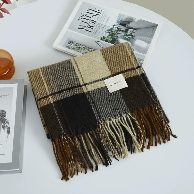

Ladies autumn and winter new Christmas versatile imitation cashmere plaid scarf senior sense sweet girl student couple Length 200CM