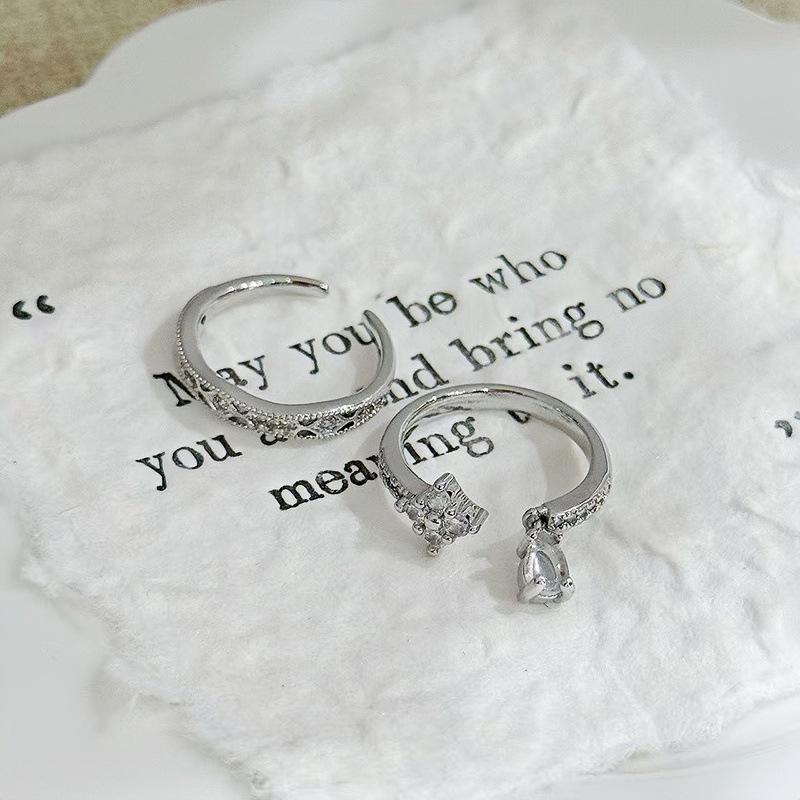 Super Immortal Starlight Lace Sparkling Diamond Zir*****Pening Ring Light Luxury Fashion High Sense Unique Exquisite Ring Woman