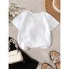 Children Crew Neck Short Sleeve T-Shirt with Leopard Print Bow Print