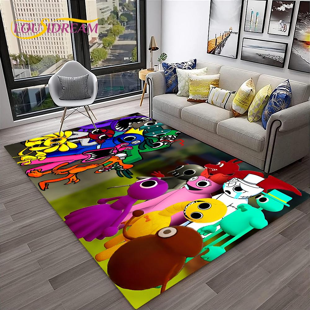 Game R-Rainbow Friends Cartoon  Area Rug,Carpet for Home Living Room Bedroom Sofa Doormat Decor,kid Play Non-slip Floor Mat Gift