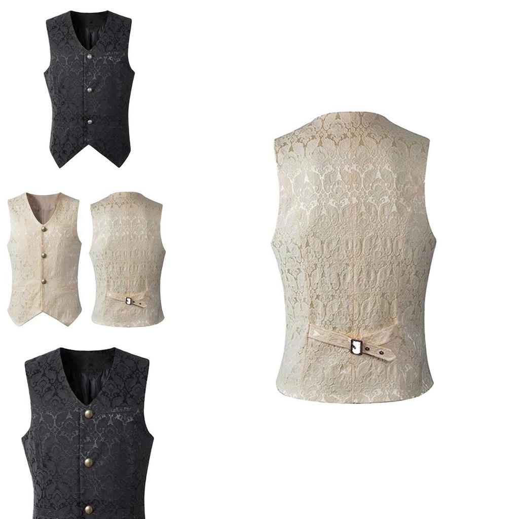 Stylish Brocade New Mens Vest Waistcoat With Elegant Gothic Punk Design For Any Occasion