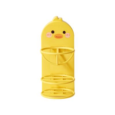Suporte de Esponja de Maquilhagem Portátil Padrão de Pato de Desenho Animado Montado na Parede Suporte para Pó Cosmético