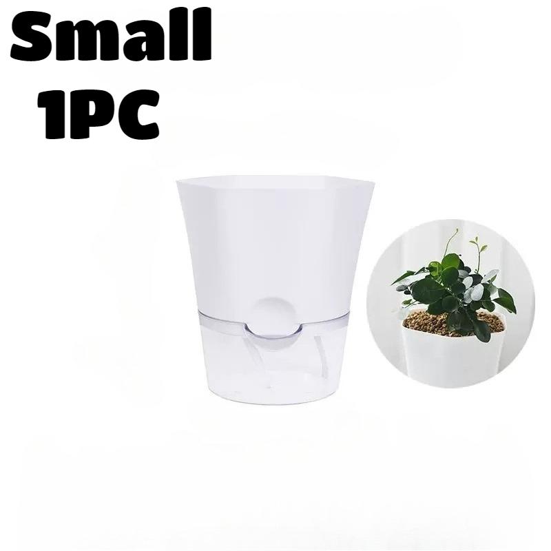 3pc Hexagonal Flowerpot Self-Watering Plant Flower Pot Home Desktop Lazy Self Watering Flowerpot Cotton Rope Planter Indoor Vase