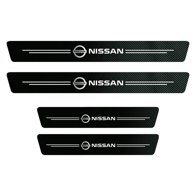 High-quality Carbon Fiber Car Door Sill Protector Sticker For Nissan Qashqai J11 J12 Sylphy N7 Teana Note Navara Juke GTR Patrol