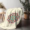 Böhmisches Mandala-Muster Flanell bedruckte Decke geeignet für alle Jahreszeiten geeignet für Wohnzimmer Büro Sofa und Reisen