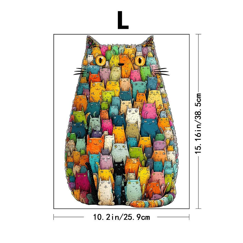 Cross-Border Special-Shaped Creative Cat Wooden Puzzle, High Difficulty Special-Shaped Handmade Diy Gift Toy High Difficulty