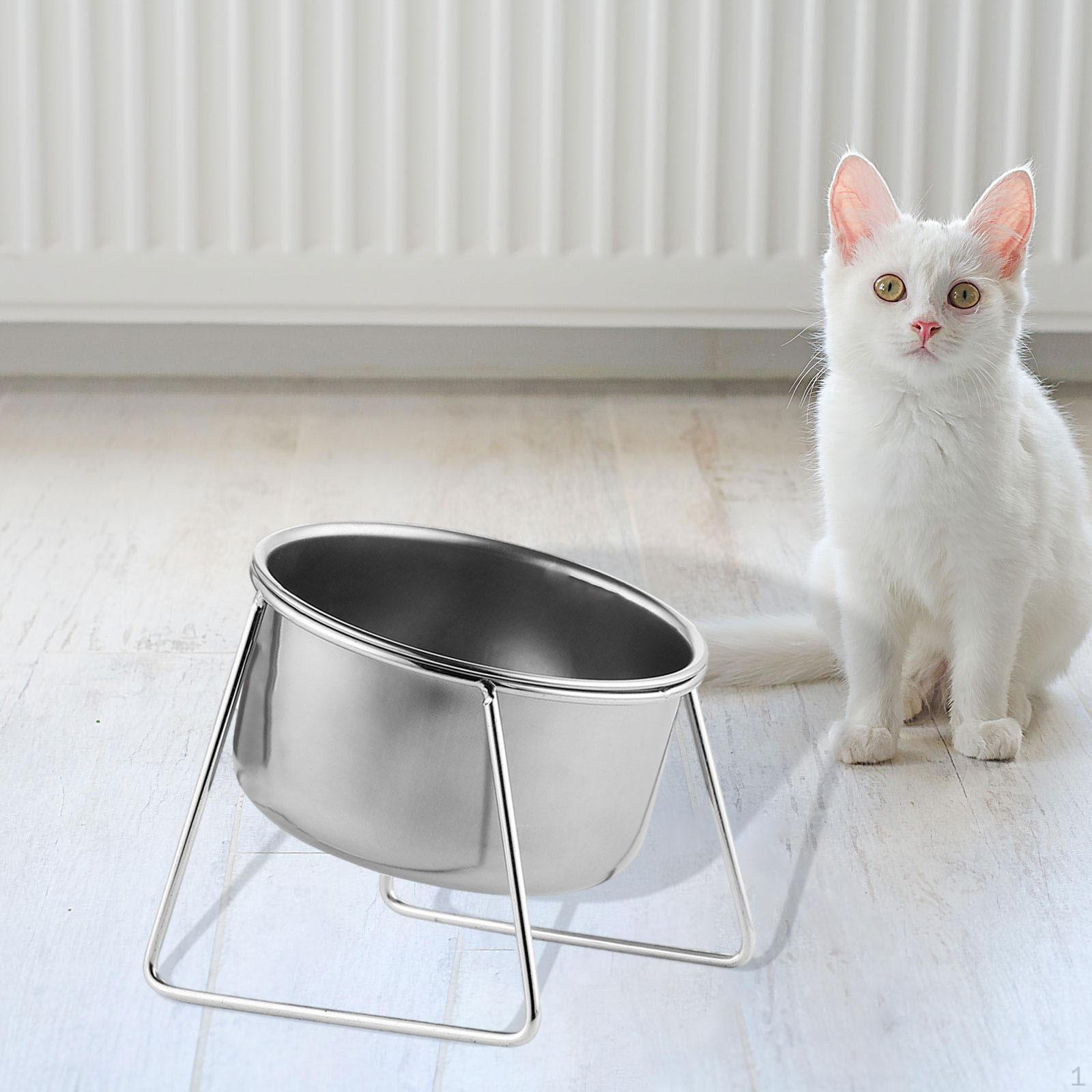 

Elevated Cat Bowls Pet Food Feeding Dish Sturdy Water Feeder with Stand for Puppy Dogs Single Bowl