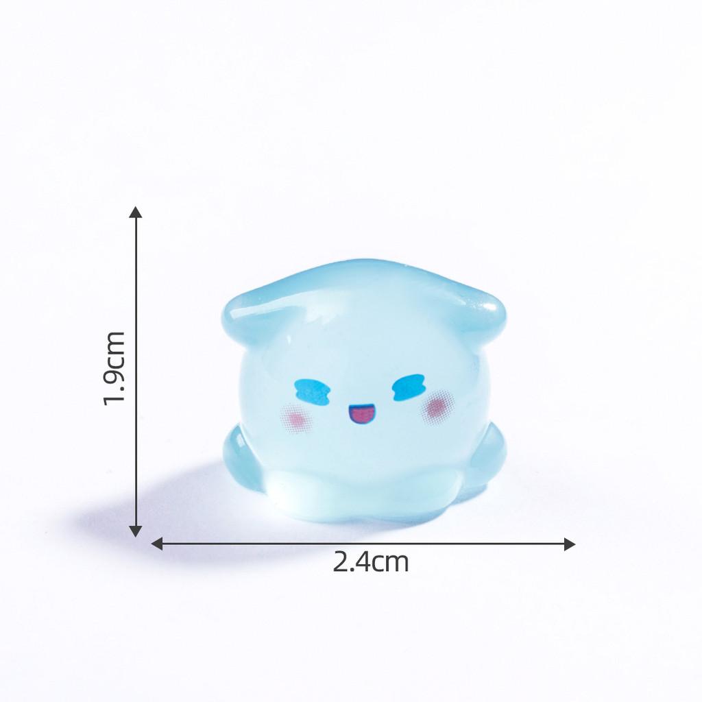 10Pcs Mini Luminous Octopus Animal Miniatures Diy Resin Ornament Fairy Garden Decoration Moss Terrarium Micro Landscape