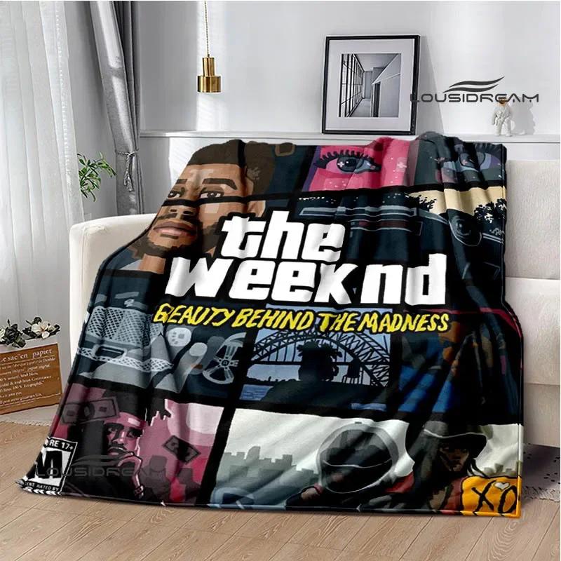 Singer The Weeknd Print Blankets Flange Warm Blanket Soft and Comfortable Home Travel Bed Blanket Picnic Blankets Birthday Gift