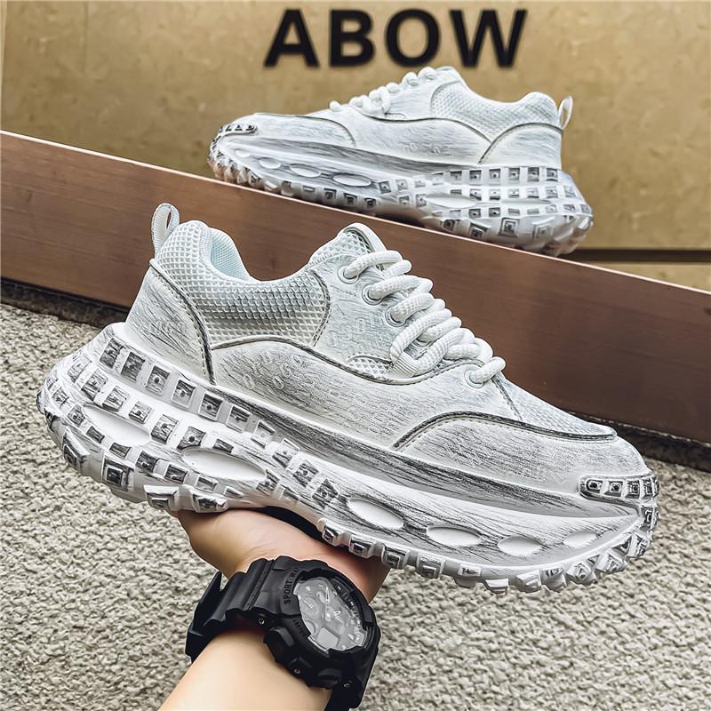 

Толстая подошва дизайнерские мужские кроссовки повседневная обувь для мужчин мода нескользящая классика дышащая белая толстая высший сорт роскошь 39 белый