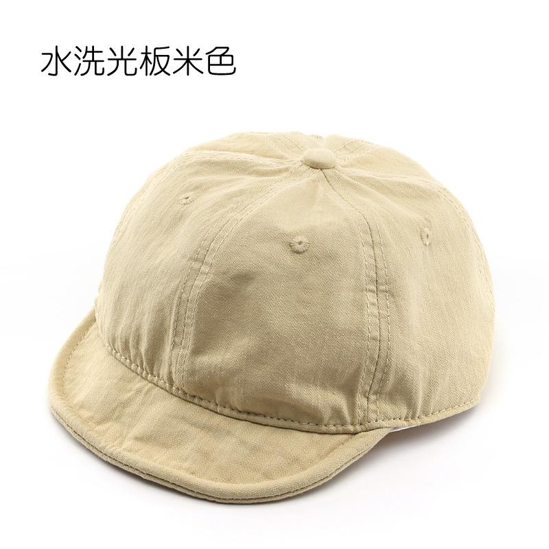 

Fashion trend solid color light board good wash short brim baseball cap street sun protection sun hat cap Adjustable бежевий